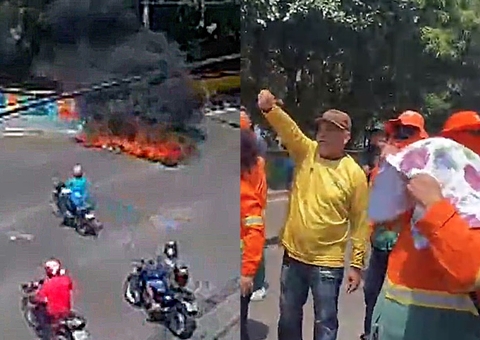 Garis ateiam fogo em pneus e bloqueiam avenida em protesto em Manaus; vídeo