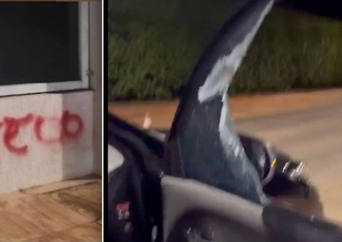 Carro de ex-mulher de Bolsonaro é apedrejado e casa é pichada 