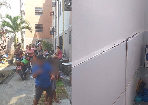 Moradores evacuam prédio do Viver Melhor por risco de desabamento em Manaus