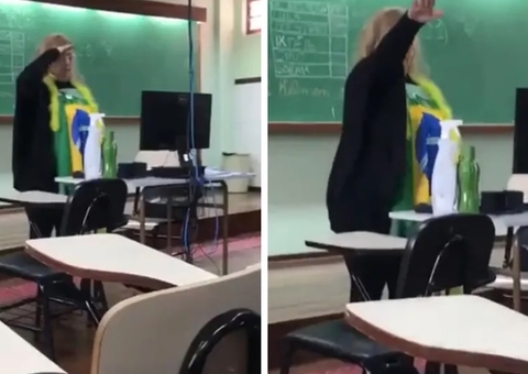 Professora faz gesto nazista em sala de aula e vídeo viraliza