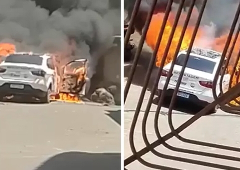Criminosos agridem repórter e ateiam fogo em carro de TV afiliada do SBT 