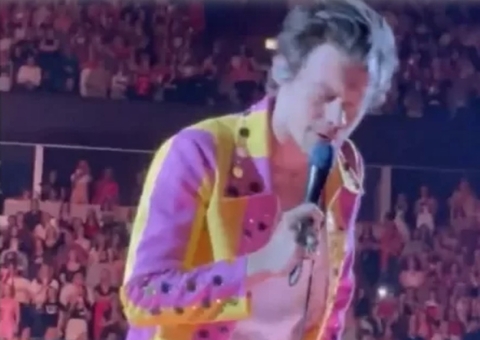 Harry Styles é atingido com garrafada em parte íntima e geme durante show