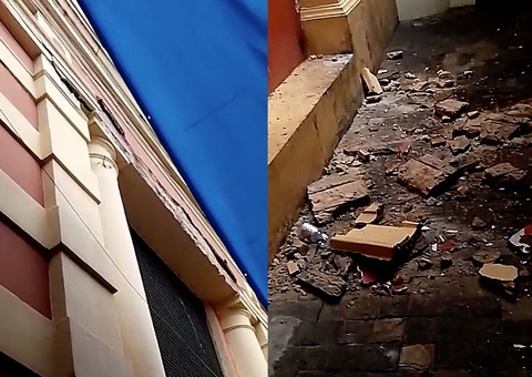 Blocos se desprendem de estrutura e Mercado Adolpho Lisboa passará por vistoria; vídeo