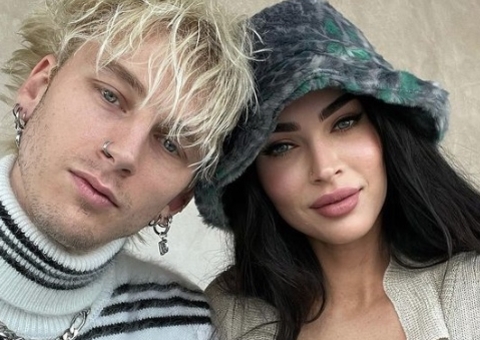 Machine Gun Kelly inala pó branco nos seios de Megan Fox em festa de Halloween