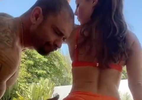 Paolla Oliveira rebola em vídeo e Diogo Nogueira dá tapinha no bumbum GG