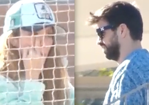 Shakira mostra dedo do meio para Piqué ao encontrar ex no jogo do filho