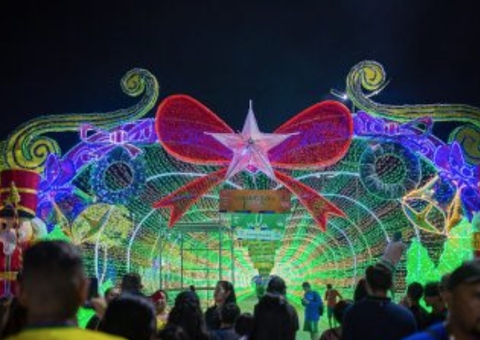 Vândalos arrancam pisca-pisca de túnel na Ponta Negra e atração é interditada