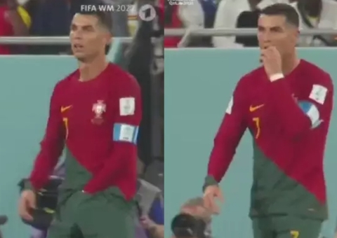 Federação Portuguesa se pronuncia após Cristiano Ronaldo tirar algo da cueca e comer