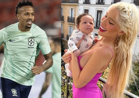 Karoline Lima põe camisa de Militão em filha, e declara torcida pelo Brasil