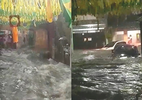 Vídeo mostra enxurrada violenta que inundou casas e carros durante temporal em Manaus