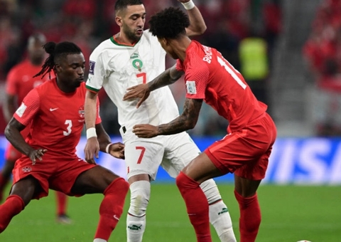 No primeiro tempo, Marrocos marca dois gols e Canadá se dá bem após gol contra de Aguerd