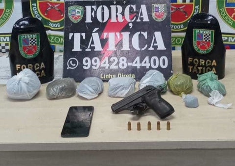 Motorista de app é preso fazendo corrida com arma e drogas em Manaus