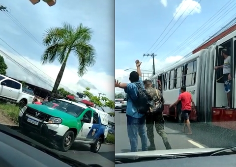 Vigilante reage a assalto e é baleado dentro do ônibus 640 em Manaus
