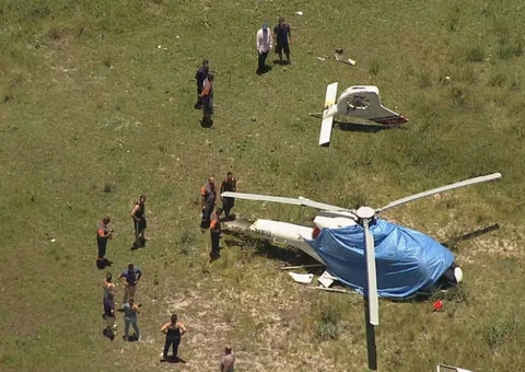 Helicóptero com 5 pessoas a bordo cai no Rio de Janeiro