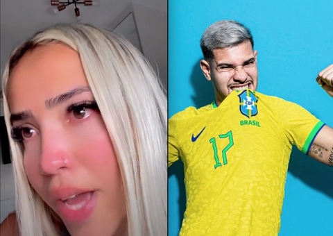 Chorando, ex de Bruno da seleção desmente jogador em vídeo de desabafo: 'fui chutada' 