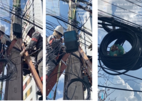 Mutirão vai retirar fios de energia e de telefonia em desuso no Centro de Manaus