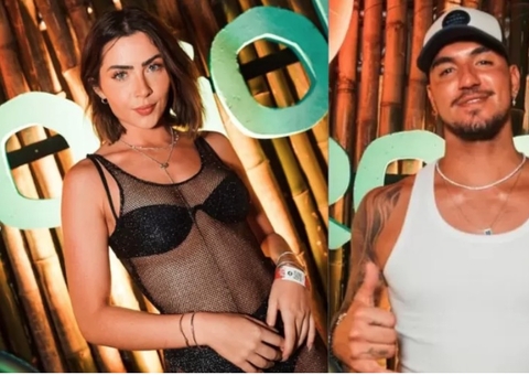 Jade Picon e Gabriel Medina são flagrados juntos em festa de Réveillon