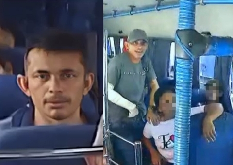 Preso suspeito de assaltar micro-ônibus em Manaus e obrigar passageira a ajudá-lo