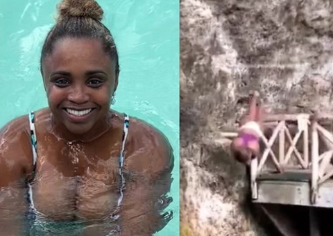 Daiane dos Santos impressiona com salto em piscina natural em Punta Cana; Vídeo