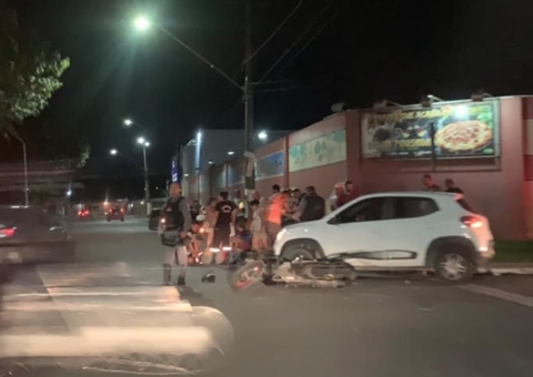 Motociclista sofre grave acidente ao colidir com carro em Manaus