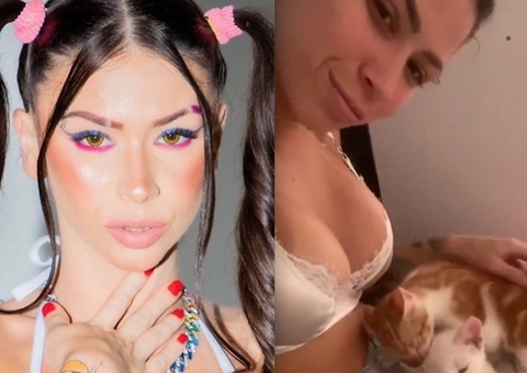 MC Pipokinha posta vídeo com gato lambendo seio e é acusada de zoofilia