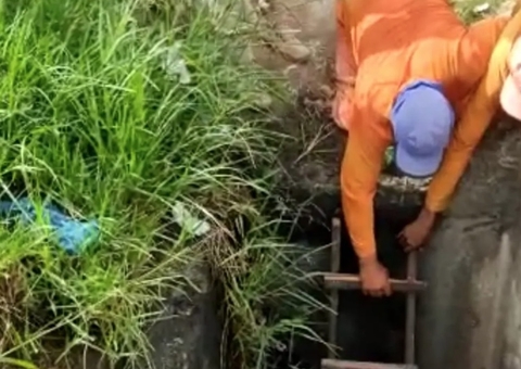 Vídeo: Idoso desaparecido há oito dias é achado vivo dentro de bueiro