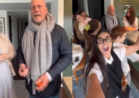 Demi Moore mostra comemoração de aniversário de 68 anos de Bruce Willis; vídeo