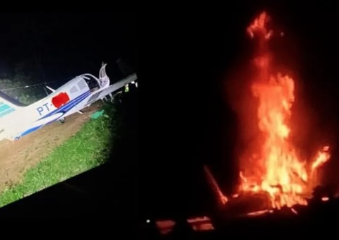 Dois são presos e avião é destruído em pista clandestina durante operação contra garimpo