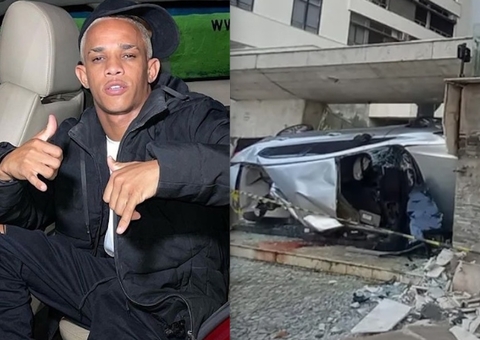 Vídeo: MC Biel Xcamoso morre após bater carro violentamente em fachada de prédio em Recife