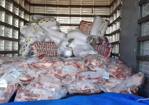 Meia tonelada de carne estragada é aprendida em caminhão na BR-174