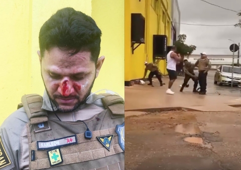 Vídeo: Agente de trânsito fica com nariz quebrado após ser agredido por motorista multado
