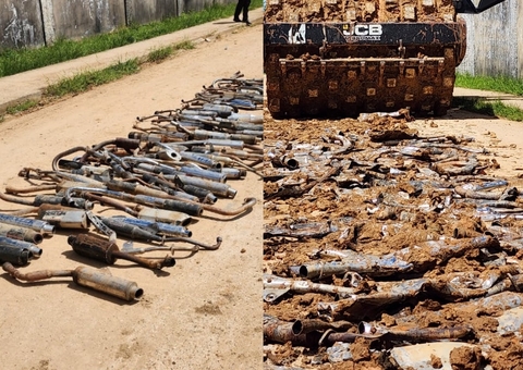 Mais de 100 escapamentos de moto com barulho são destruídos em operação no Amazonas