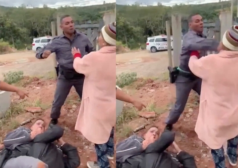 PM dá soco no rosto de idosa que tentava defender filho agredido; vídeo