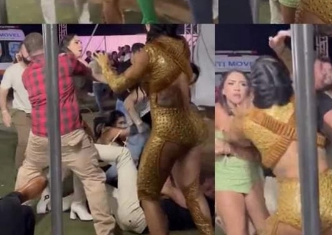 Rico e Dayanne Bezerra saem no tapa e se engalfinham em festa; vídeo