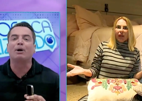 Ao vivo, esposa de Stenio Garcia faz barraco no SBT e pede demissão de Leo Dias: 'vou massacrar vocês'