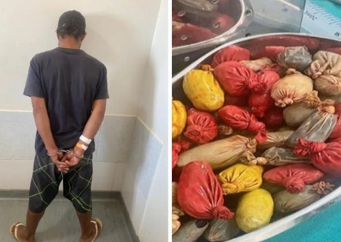 Homem engole cabos USB e 47 porções de drogas para ser preso de propósito