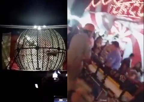 Motociclistas se chocam durante Globo da Morte em circo; vídeo