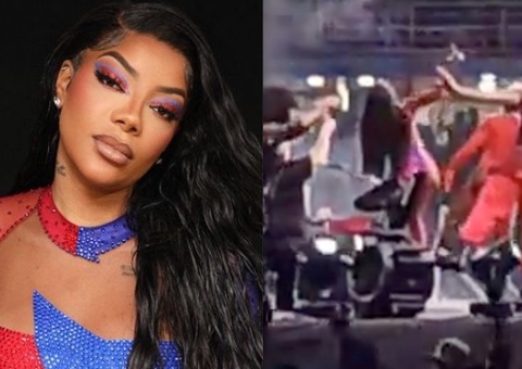 Ludmilla pede para "fazer o L” e quase é atingida por bebida durante show em Parintins