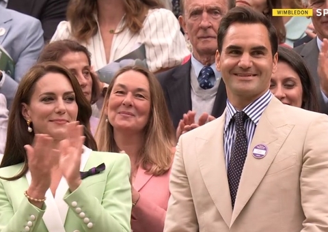 Kate Middleton se anima com homenagem a Roger Federer e mulher do ex-tenista fecha a cara