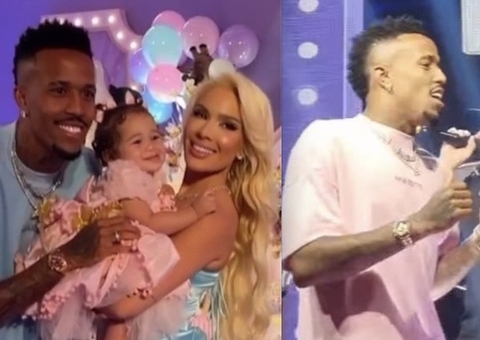 Éder Militão começa festa da filha usando aliança e termina sem, após namorada sair do evento