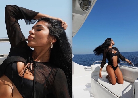 Pocah curte passeio de barco em visita a Manaus; Veja fotos 