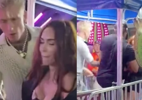 Homem tenta agredir noivo de Megan Fox e atriz é empurrada em confusão