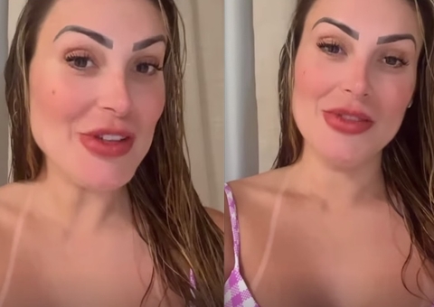 Andressa Urach relembra sexo com ex-marido Thiago Lopes: 'me comeu gostoso'