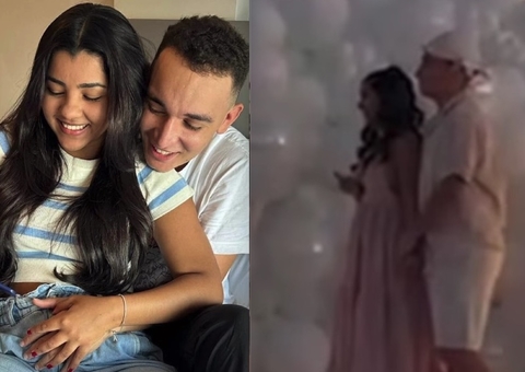 João Gomes e Ary Mirelle revelam sexo de 1º filho em Chá Revelação; vídeo