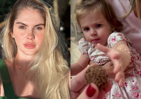 Bárbara Evans é criticada por dar brigadeiro para filha de 1 ano e se revolta