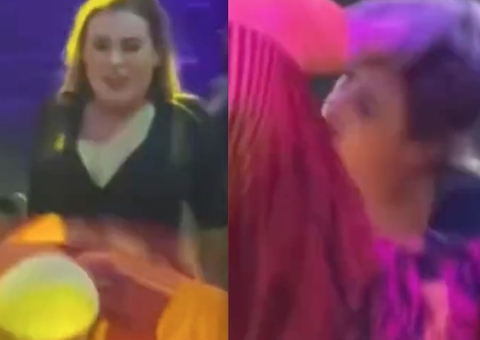 Andressa Urach leva ‘surra de p*ca‘ durante show de MC Pipokinha