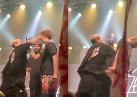 Cantor Spinardi, do Haikaiss, chama jovem para subir ao palco e o agride com socos