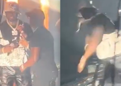 50 Cent arremessa microfone durante ataque de fúria e atinge fã na cabeça