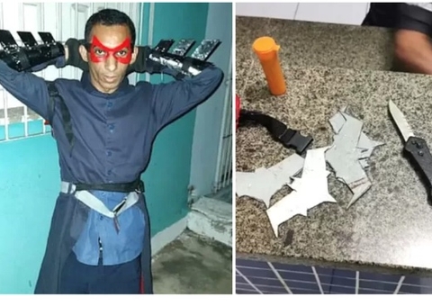 Fantasiado de super-herói, homem invade casa e ataca morador