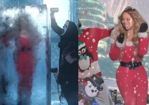 Mariah Carey se ‘descongela’ para o Natal em vídeo divertido; Assista 